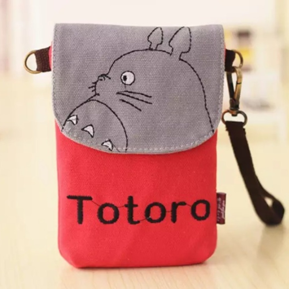 Totoro Canvas flap front bag NEW w/ shoulder strap
